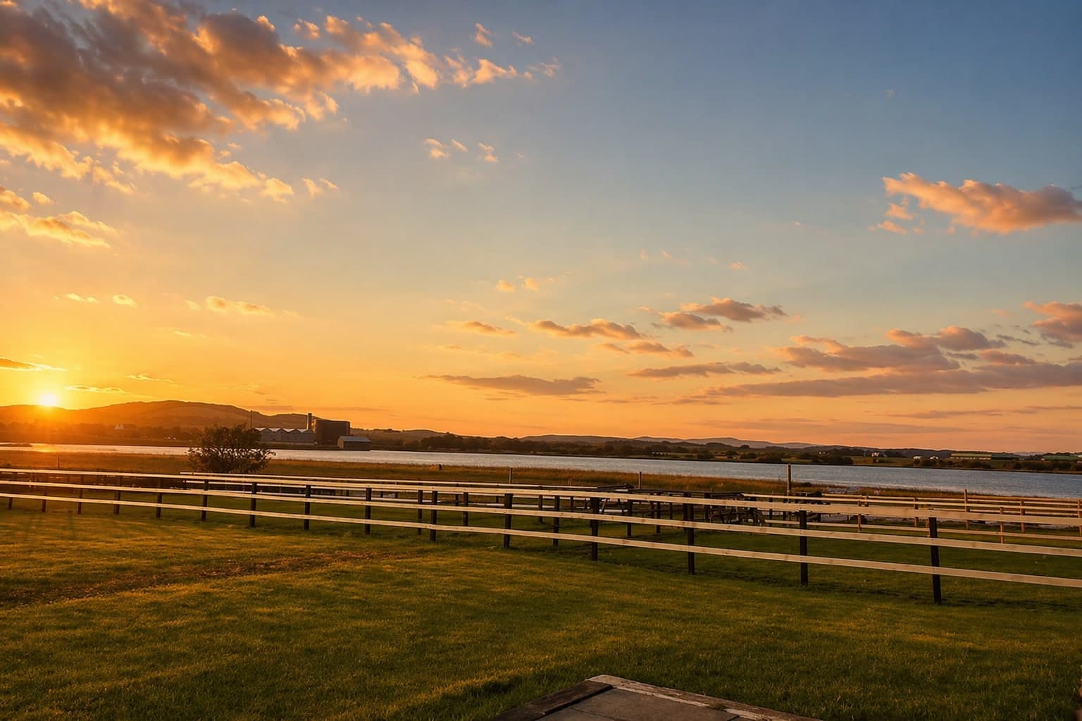 Golden hour view across the Eden estuary from Edenside